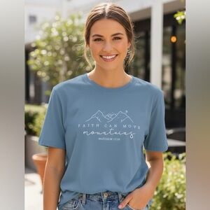 Matthew 17:20 Inspirational Tee • Blue Short Sleeve Large / XL NEW